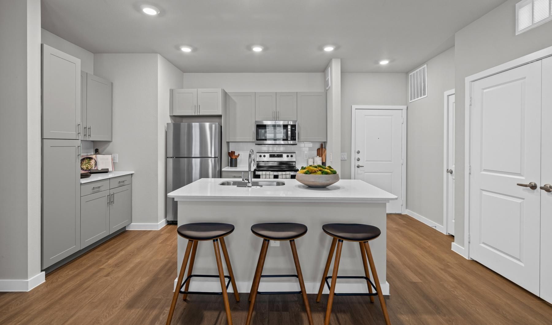 stools at kitchen island